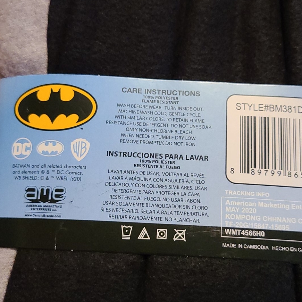 Boys 2pc Batman Pajama Set Sz 3T - Picture 4 of 6